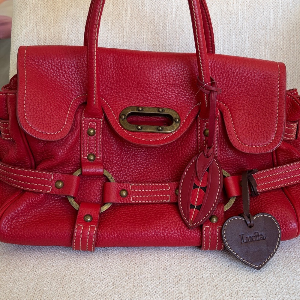 Luella Red Leather Tote Bag